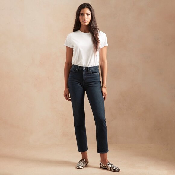 Banana Republic Straight Ankle Jean Deep Indigo Size 34 NEW NWT - Picture 1 of 8